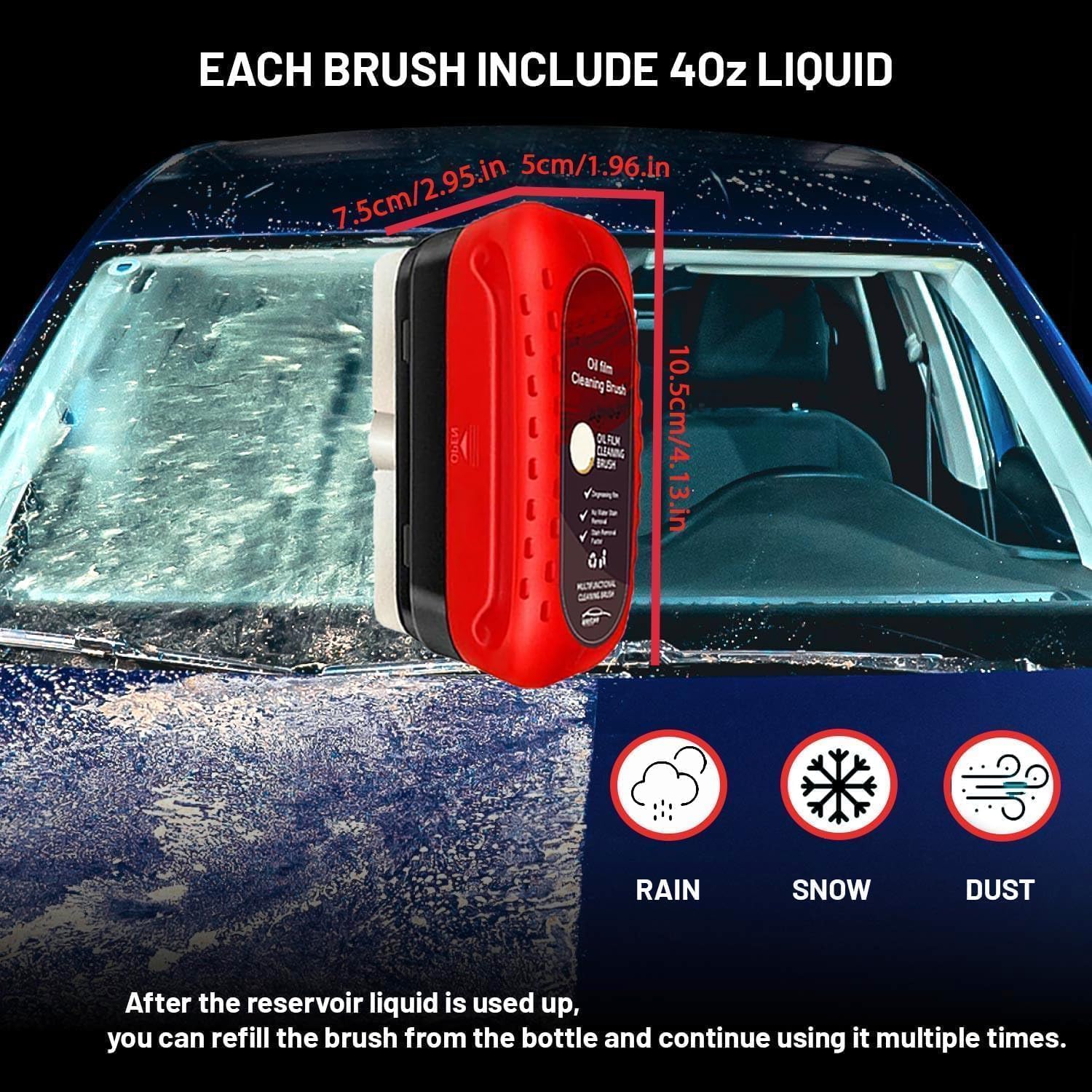 Car Windshield Oil Film Remover Brush, Heavy Duty Glass Cleaning Tool