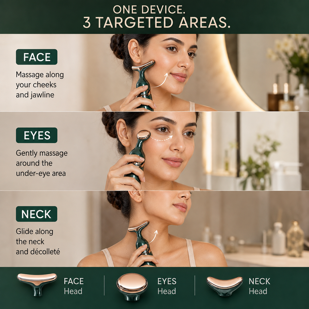 Creovely™ RelaxTouch 3-in-1 Face, Eye & Neck Massager