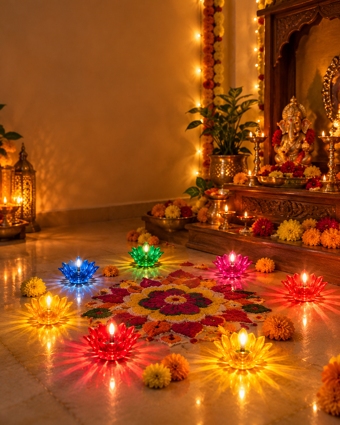 Creovely™ RangJyoti™ Celebration Lights — Water-Activated Lotus Reflection Diyas, Pack of 24