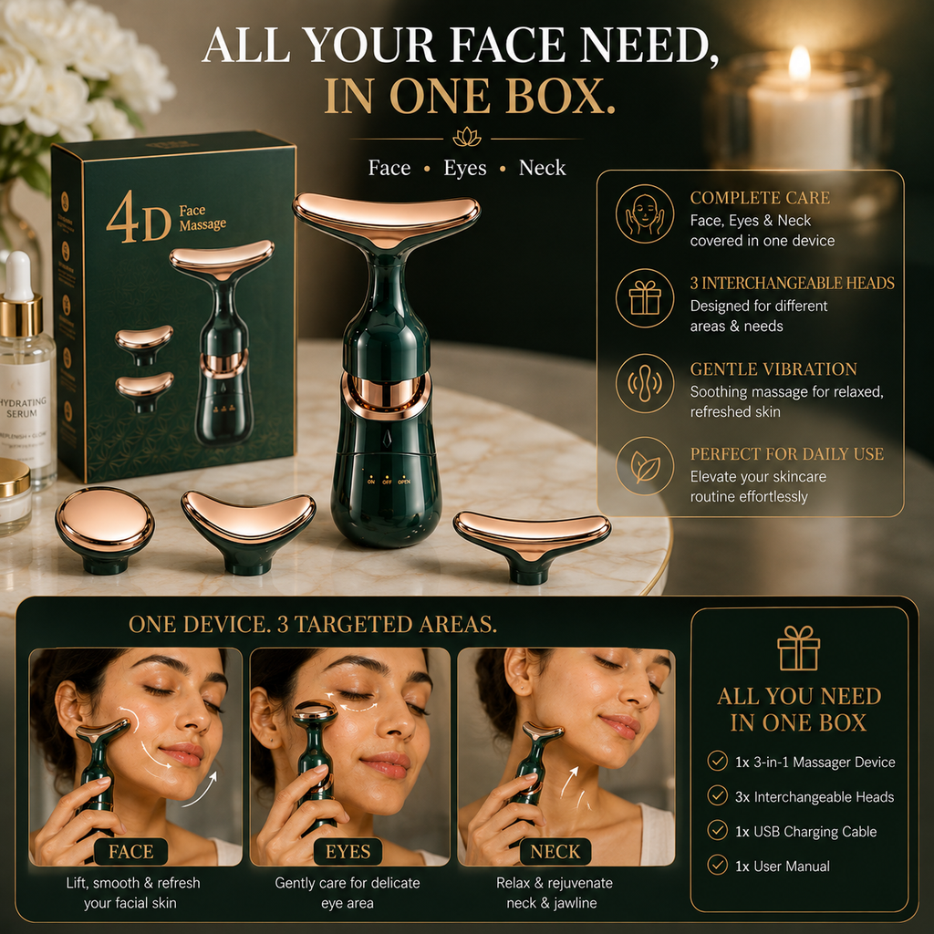 Creovely™ RelaxTouch 3-in-1 Face, Eye & Neck Massager