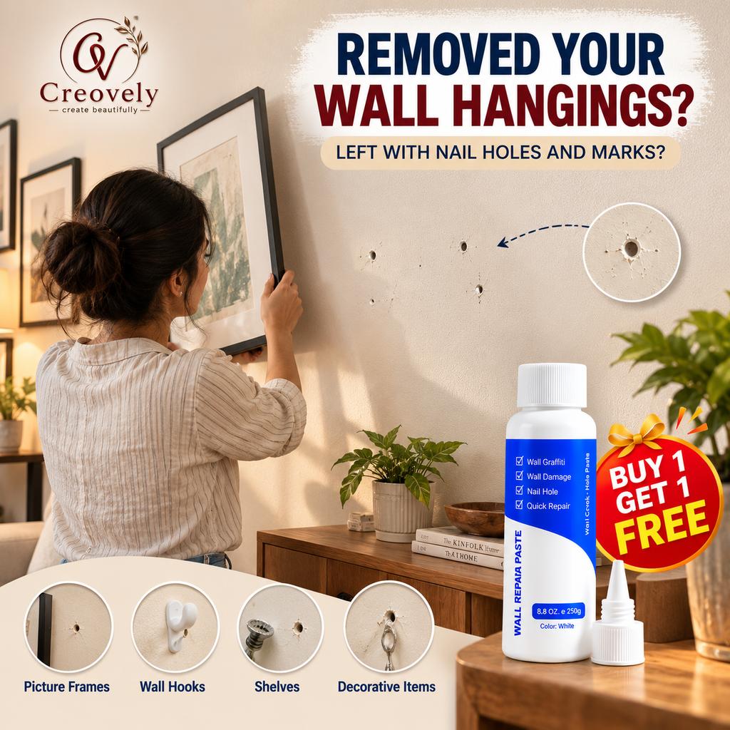 Creovely Wallora™ All-in-One Wall Crack & Hole Repair Paste — Pack of 2 (250 g Each)