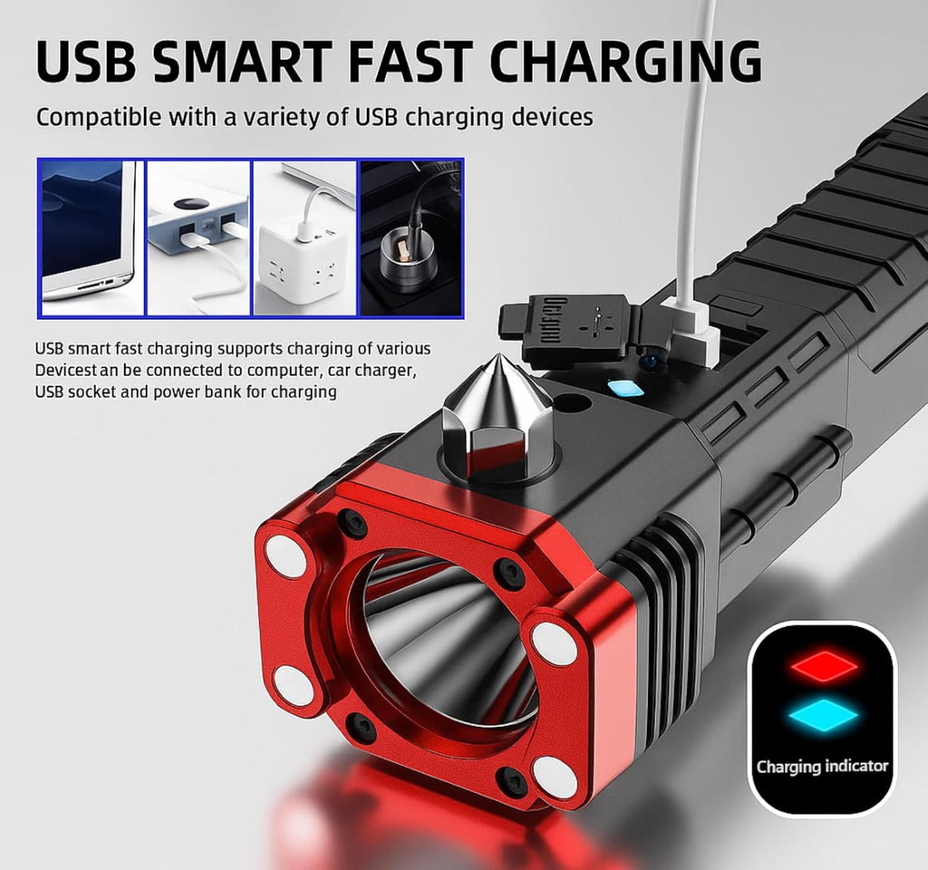 PowerGuard™ 8-in-1 Rechargeable Emergency Flashlight