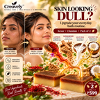 Creovely GoldenVeil™ Handmade Cleansing Bar — Saffron & Sandalwood | Pack of 2