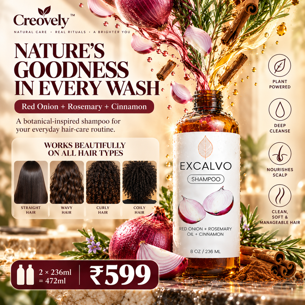 Creovely RootMuse™ Botanical Hair Cleanse — Red Onion, Rosemary & Cinnamon Shampoo | Pack of 2