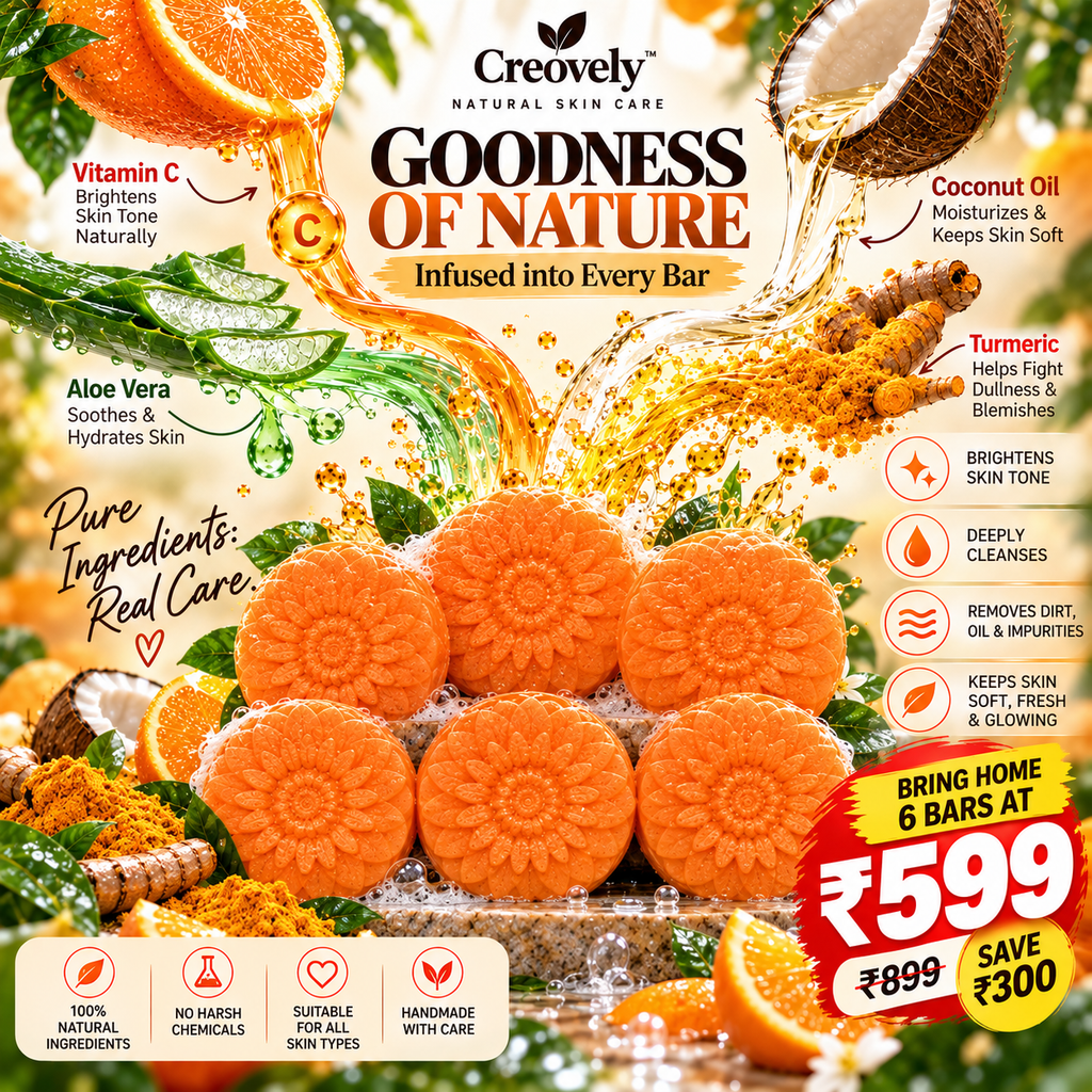 Creovely Citrivelle™ Vitamin C Cleansing Bar — Flash Wash | Pack of 6