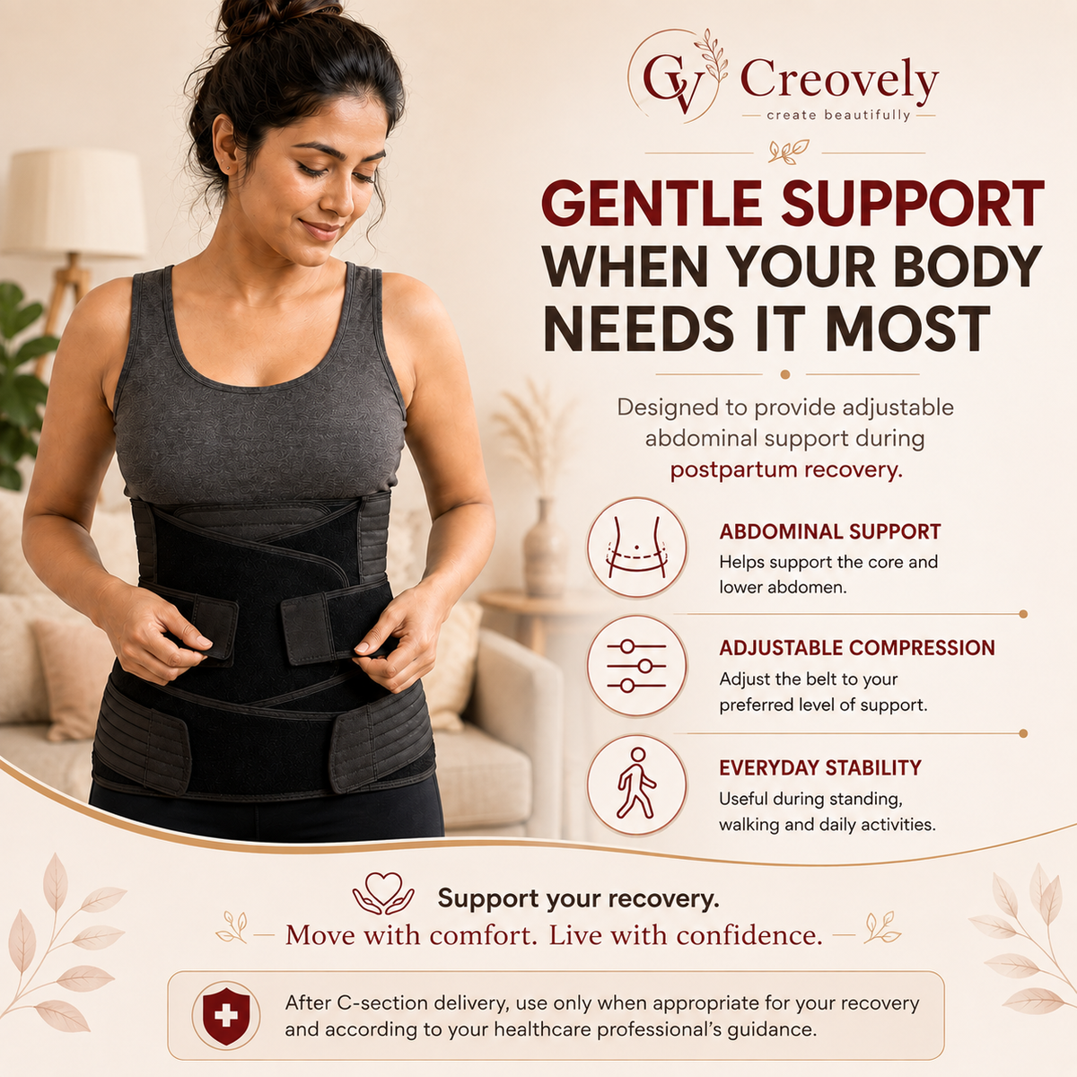 Creovely™ MomCare 3-in-1 After Delivery Support Belt