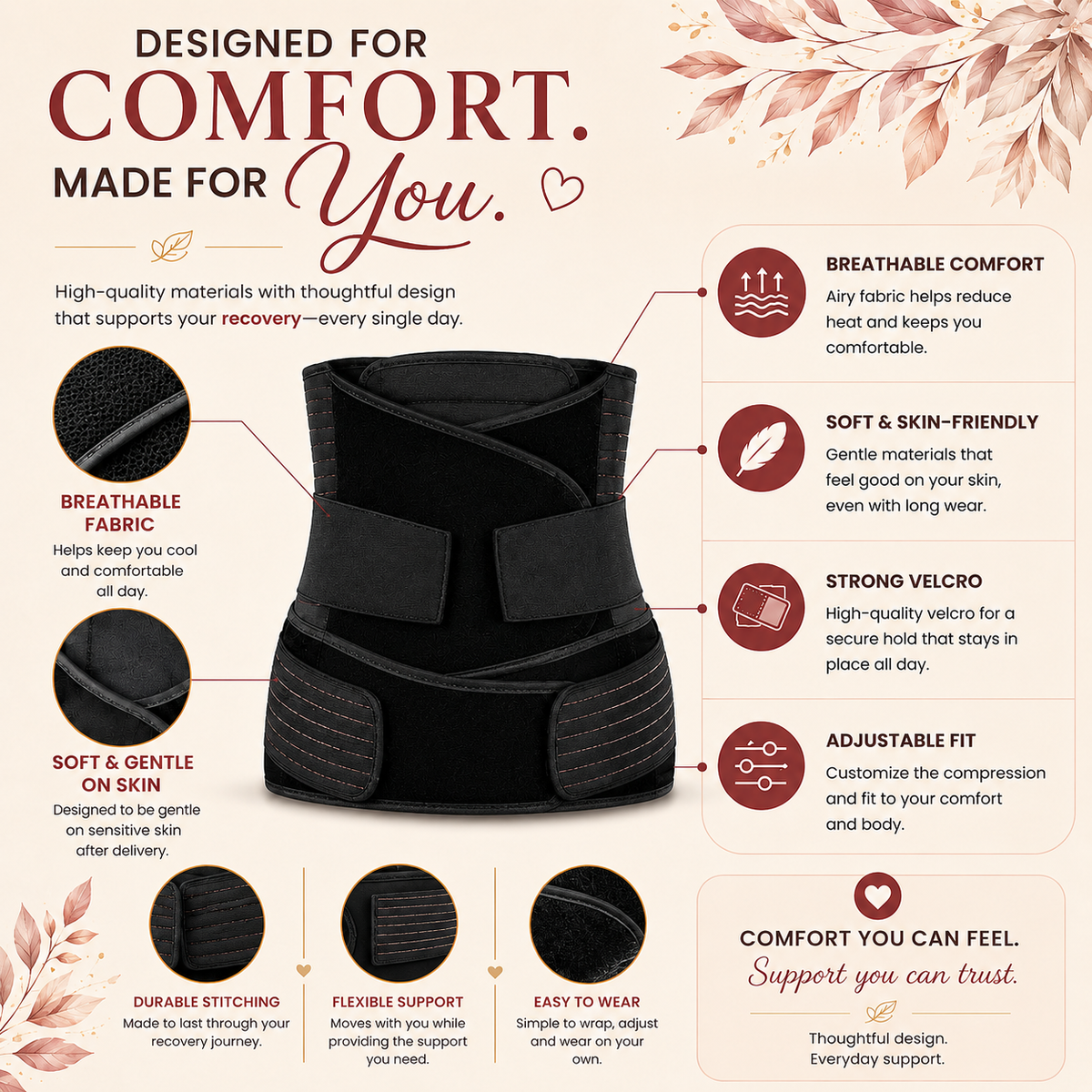 Creovely™ MomCare 3-in-1 After Delivery Support Belt