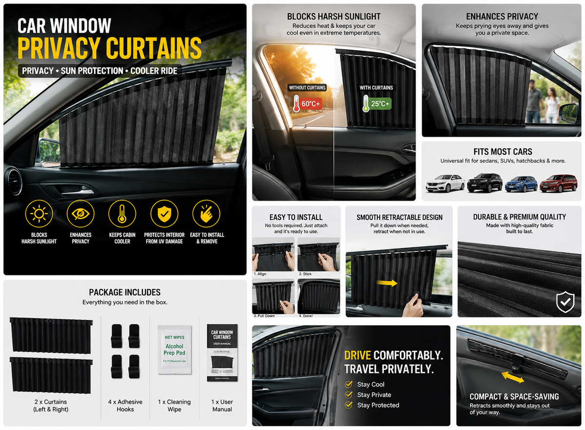 Creovely™ Car Privacy & Sun Protection Kit