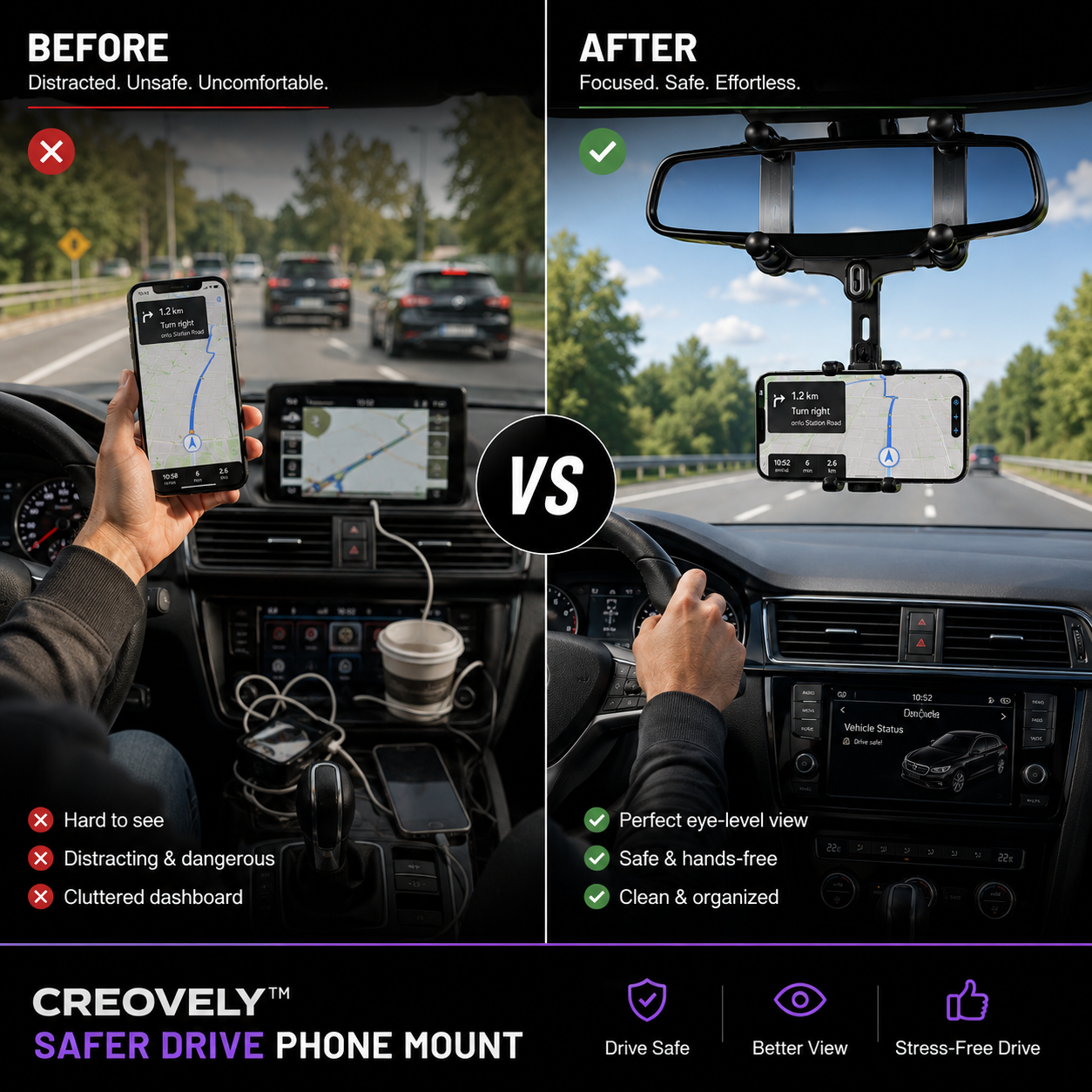 Creovely™ Safer Drive Phone Mount