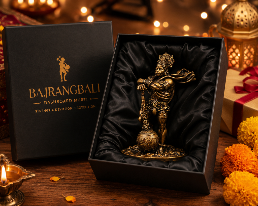 Creovely™ Bajrangbali Dashboard Murti | Premium Hanuman Idol for Car Dashboard, Home & Office