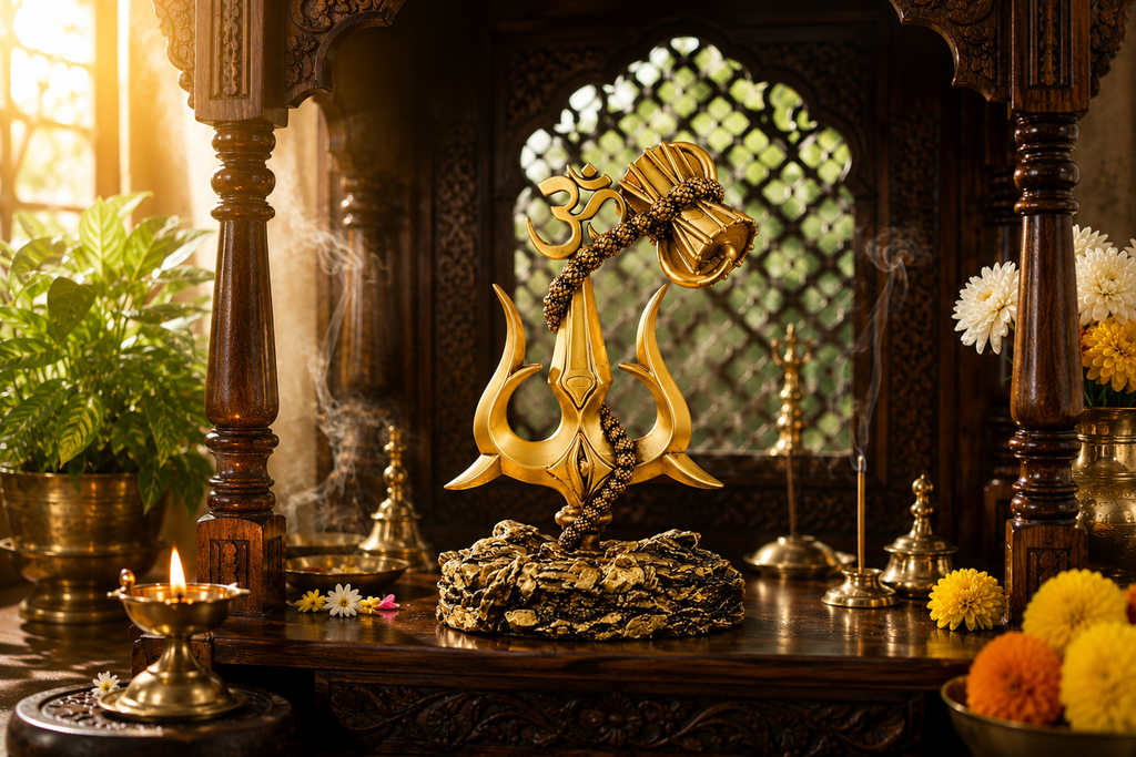Creovely™ Mahadev Divine Trishul Idol