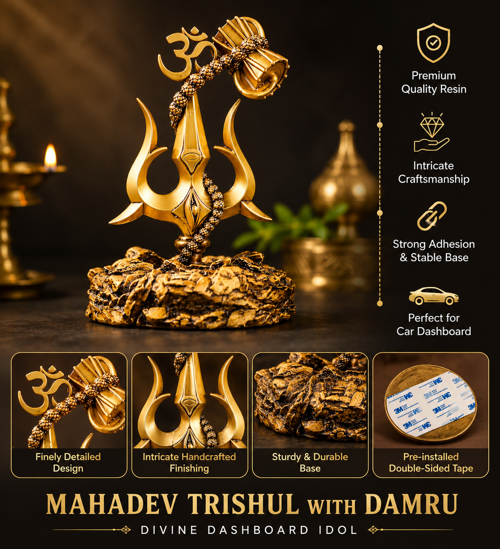 Creovely™ Mahadev Divine Trishul Idol