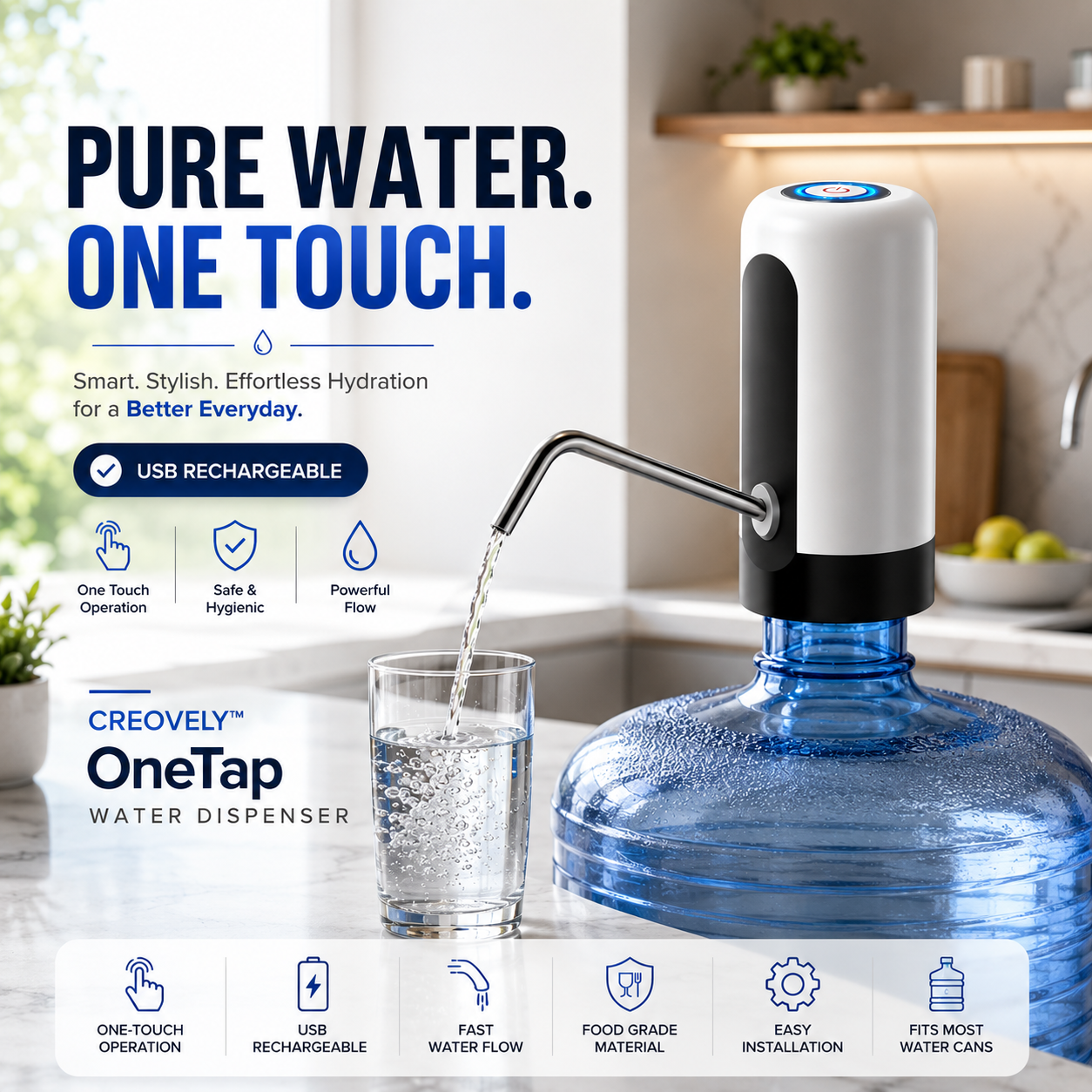 Creovely™ One-Touch Water Dispenser