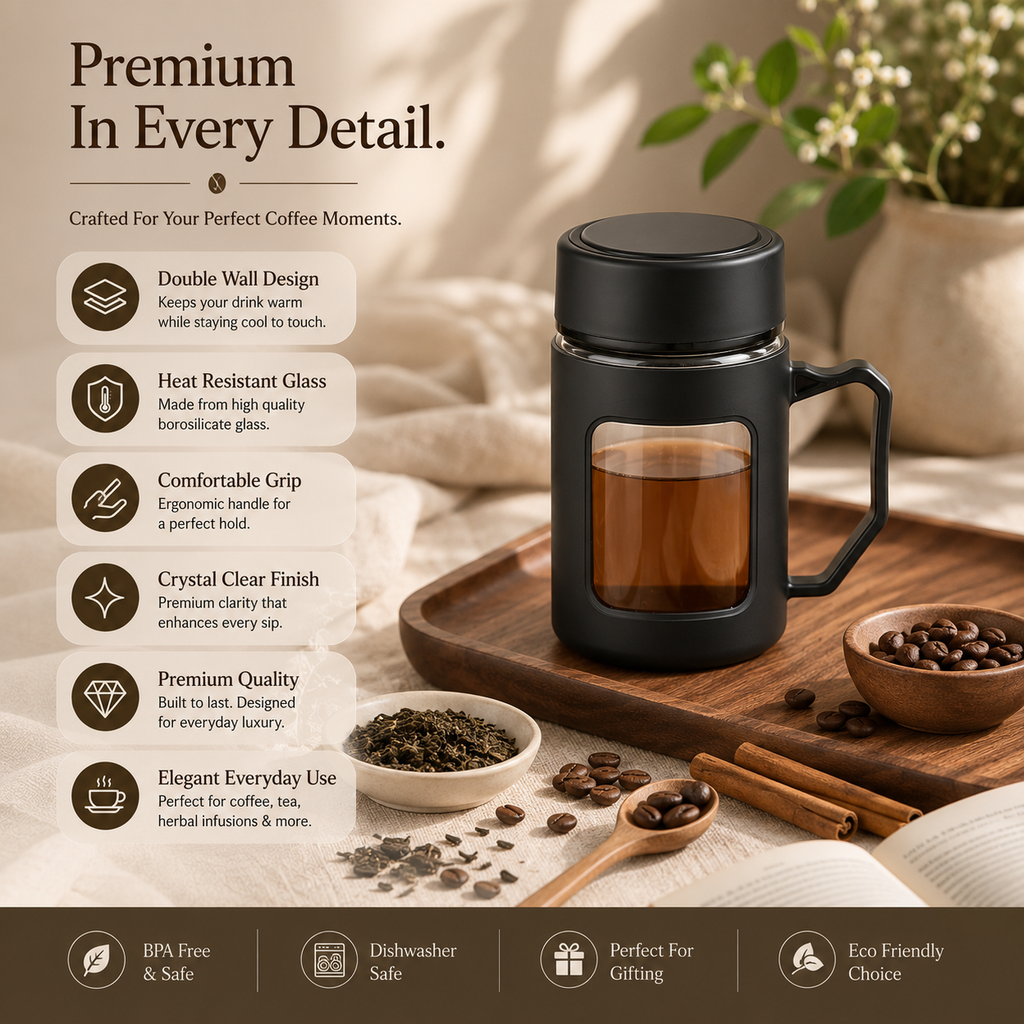 Creovely™ Double Wall Crystal Glass Mug