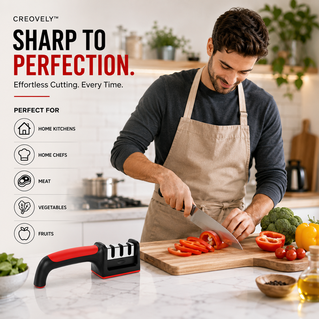 Creovely™ 3-Stage Precision Knife Sharpener