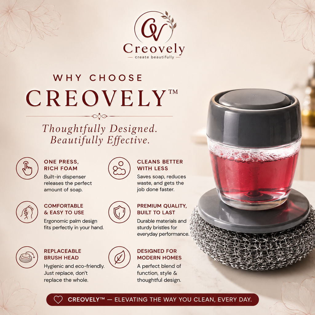 Creovely™ Soap Dispensing Cleaning Brush