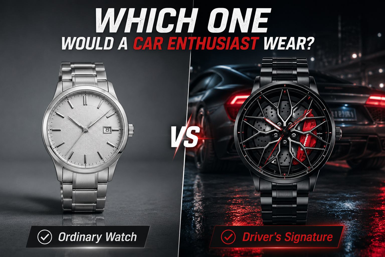 Creovely™ Driver's Signature: Rotating Rim Timepiece