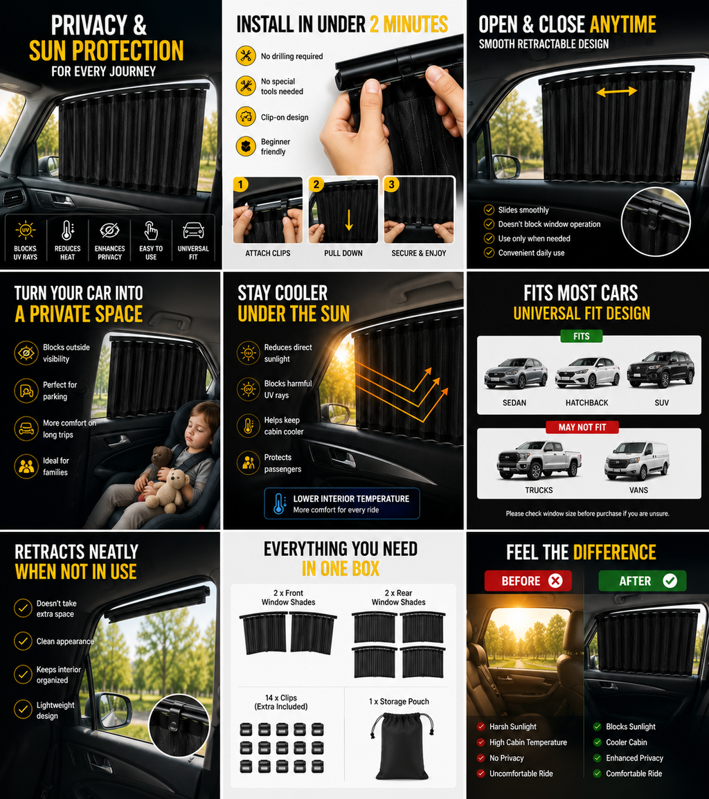 Creovely™ Car Privacy & Sun Protection Kit