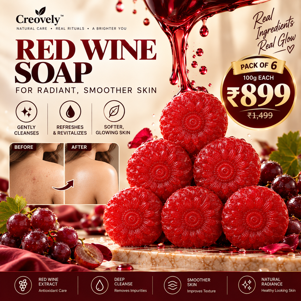 Creovely Rubivane™ Ruby Bath Ritual — Redwine Soap | Pack of 6