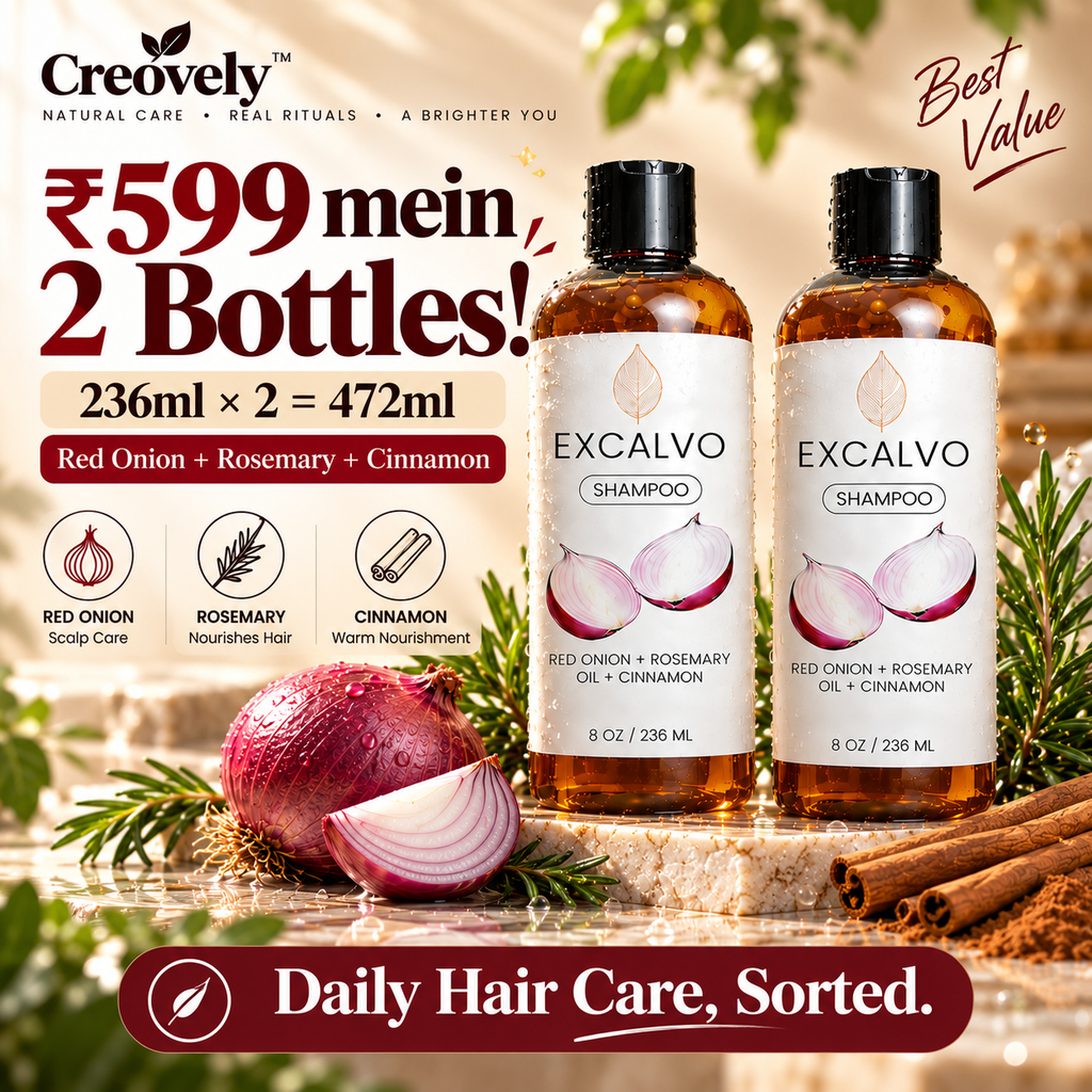 Creovely RootMuse™ Botanical Hair Cleanse — Red Onion, Rosemary & Cinnamon Shampoo | Pack of 2