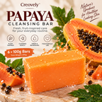 Creovely Papayelle™ Tropical Cleansing Bar — Papaya Extract Soap | Pack of 6