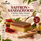 Creovely GoldenVeil™ Handmade Cleansing Bar — Saffron & Sandalwood | Pack of 2