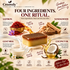 Creovely GoldenVeil™ Handmade Cleansing Bar — Saffron & Sandalwood | Pack of 2