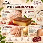 Creovely GoldenVeil™ Handmade Cleansing Bar — Saffron & Sandalwood | Pack of 2