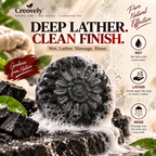 Creovely NoirKind™ Charcoal Reset Bar — Activated Charcoal Soap | Pack of 6