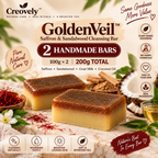 Creovely GoldenVeil™ Handmade Cleansing Bar — Saffron & Sandalwood | Pack of 2