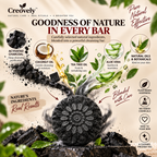 Creovely NoirKind™ Charcoal Reset Bar — Activated Charcoal Soap | Pack of 6