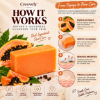 Creovely Papayelle™ Tropical Cleansing Bar — Papaya Extract Soap | Pack of 6