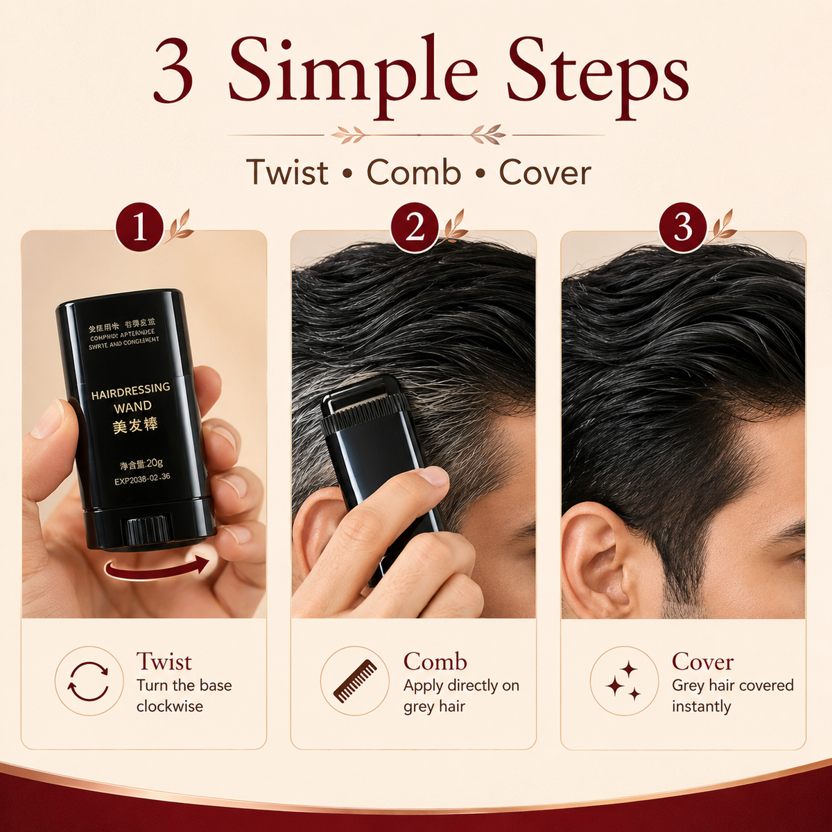 Creovely™ YoungLook™ Hair Colour Comb - Buy 1 Get 2 FREE