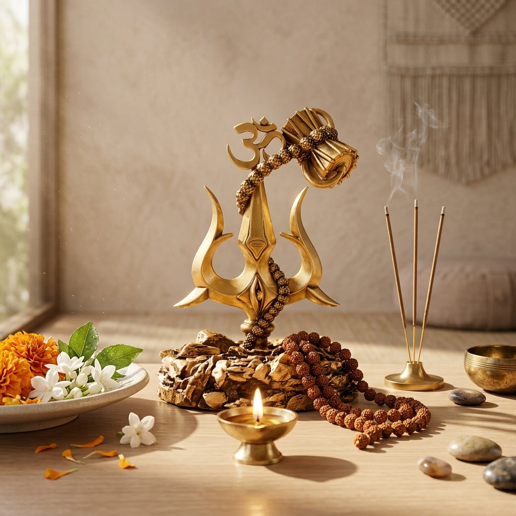 Creovely™ Mahadev Divine Trishul Idol