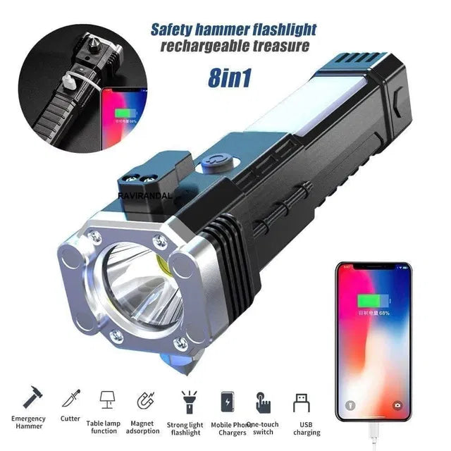 PowerGuard™ 8-in-1 Rechargeable Emergency Flashlight