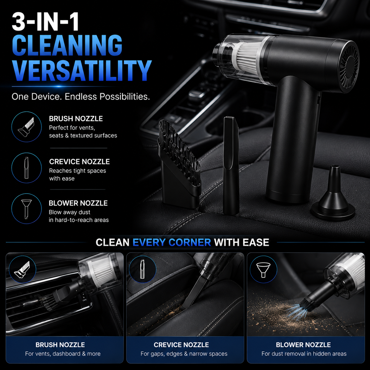 Creovely™ 3-in-1 TurboVac Pro