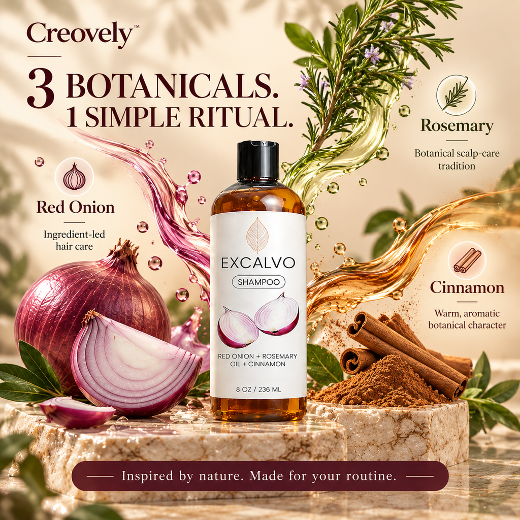 Creovely RootMuse™ Botanical Hair Cleanse — Red Onion, Rosemary & Cinnamon Shampoo | Pack of 2