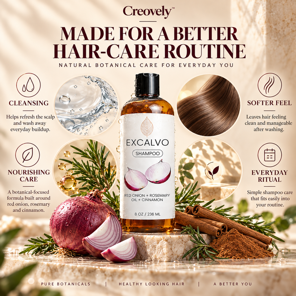 Creovely RootMuse™ Botanical Hair Cleanse — Red Onion, Rosemary & Cinnamon Shampoo | Pack of 2