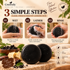 Creovely ObsidianGrove™ Deep Cleansing Bar — African Black Soap with Cocoa Butter & Vitamin E | Pack of 2