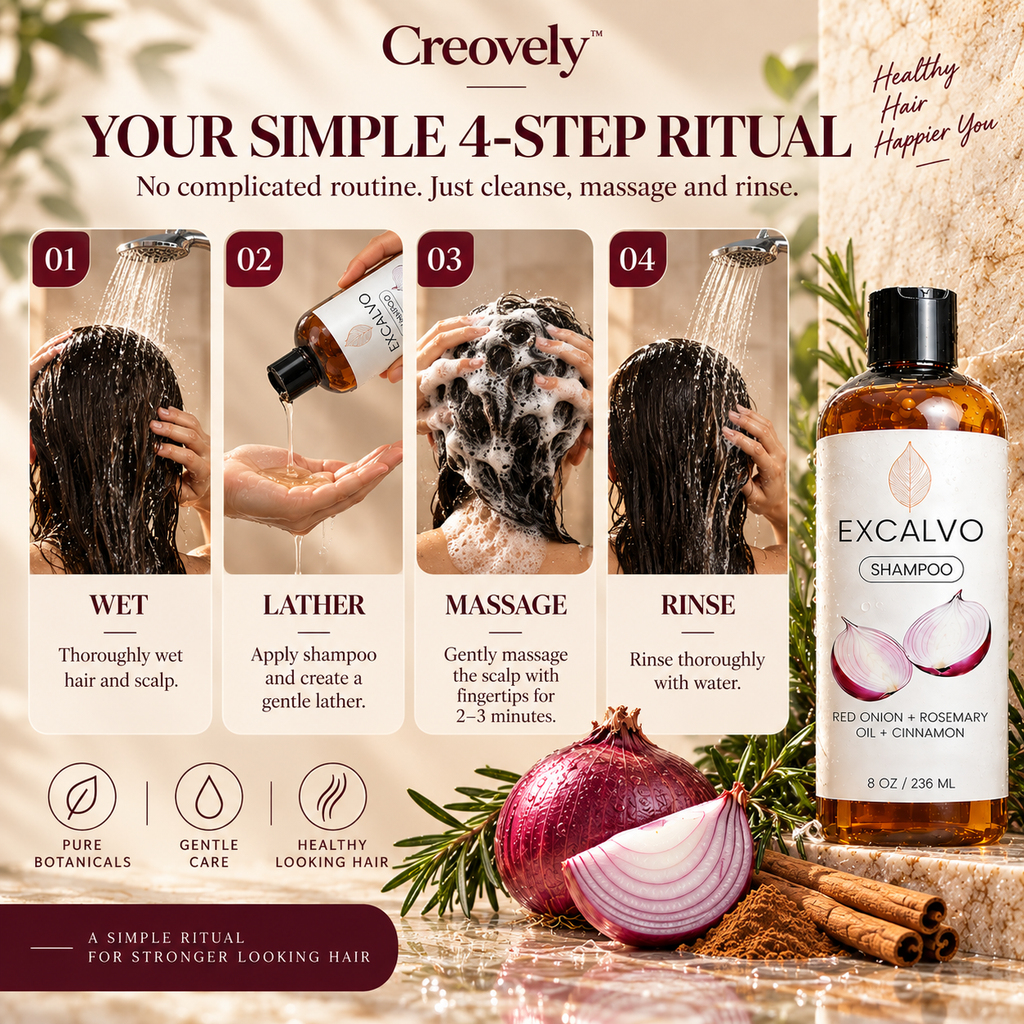 Creovely RootMuse™ Botanical Hair Cleanse — Red Onion, Rosemary & Cinnamon Shampoo | Pack of 2