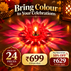 Creovely™ RangJyoti™ Celebration Lights — Water-Activated Lotus Reflection Diyas, Pack of 24